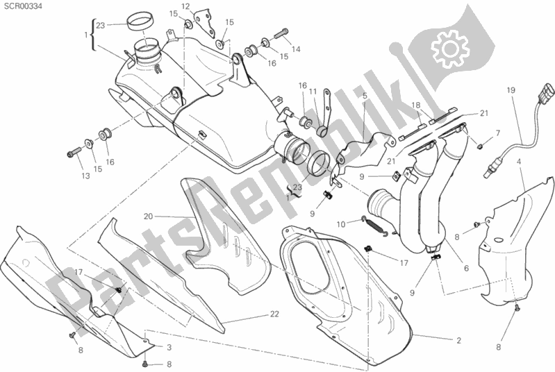 Todas as partes de 31a - Sistema De Exaustão do Ducati Streetfighter V4 Thailand 1103 2020